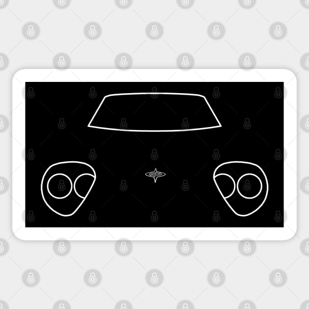 Marcos British classic sports car white outline graphic Sticker by soitwouldseem